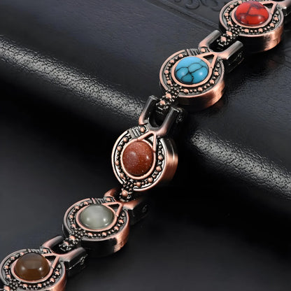 ARADOO Pure Copper Bracelets for Women with Turquoise Ultra Strength Magnetic Wr