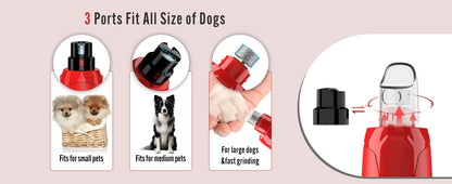 Dog Nail Grinder Dustproof with 2 LED Light - Super Quiet Powerful 6-Speed Nail Trimmer File for Small Medium Large Dogs dog acc