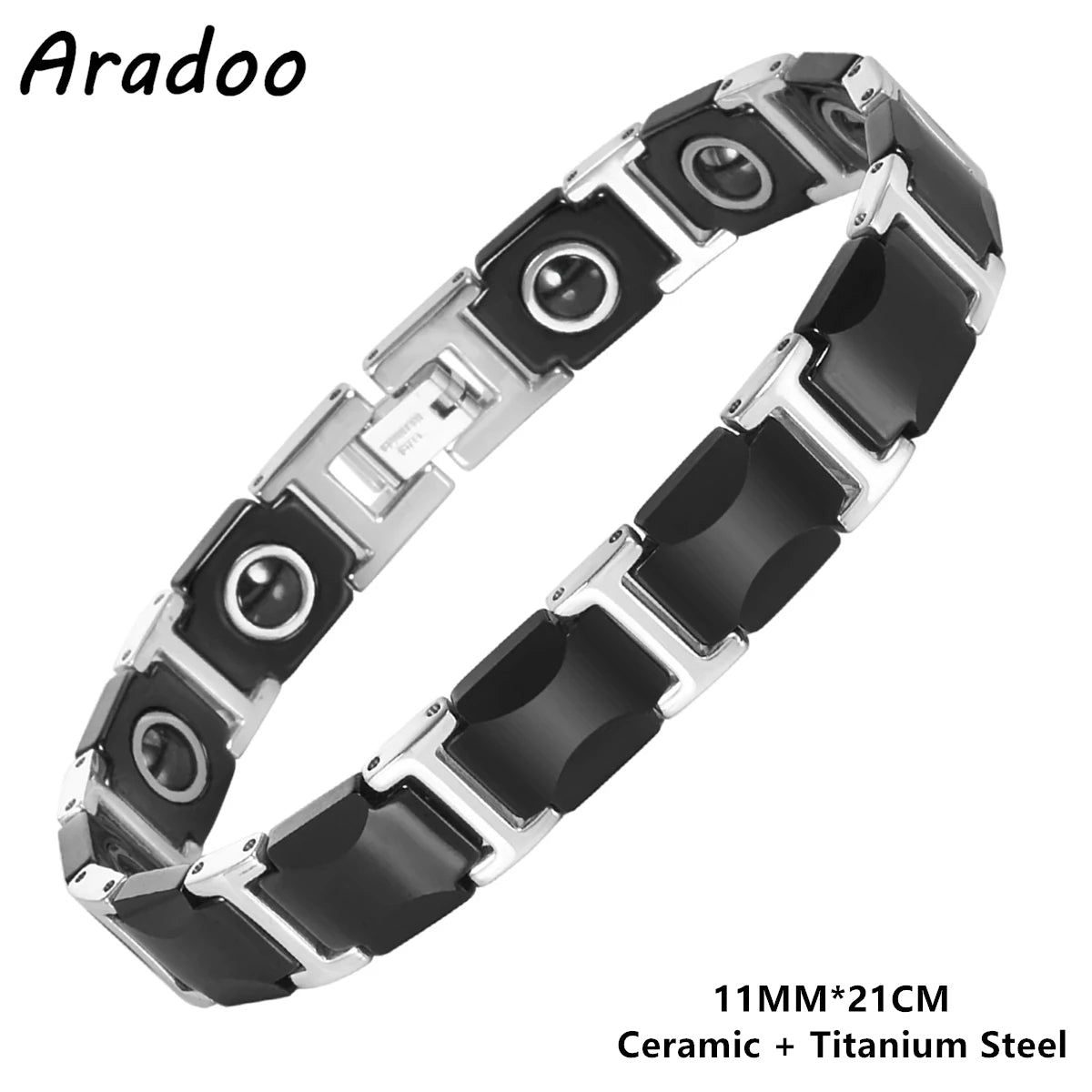 ARADOO Classic Dreamy Blue Ceramic Titanium Steel Bracelets Strap Buckle Design