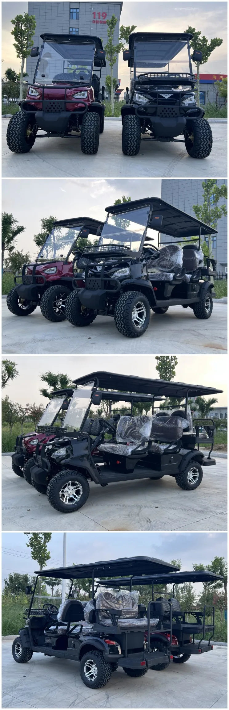 China Made Top Adult Golf Cart 6 Seater 25 MPH Speed Electric Vehicle Club 350CC Gas Powered Sightseeing Car