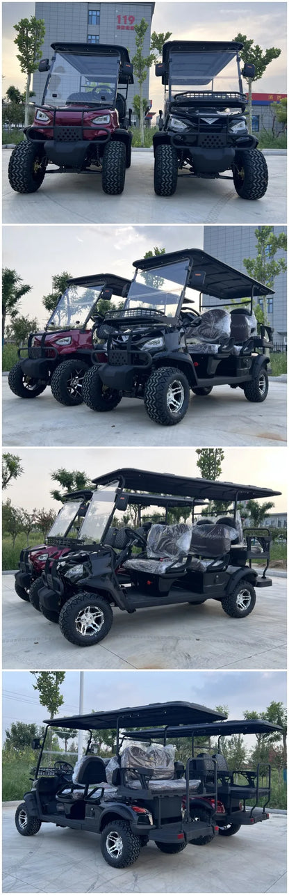 China Made Top Adult Golf Cart 6 Seater 25 MPH Speed Electric Vehicle Club 350CC Gas Powered Sightseeing Car
