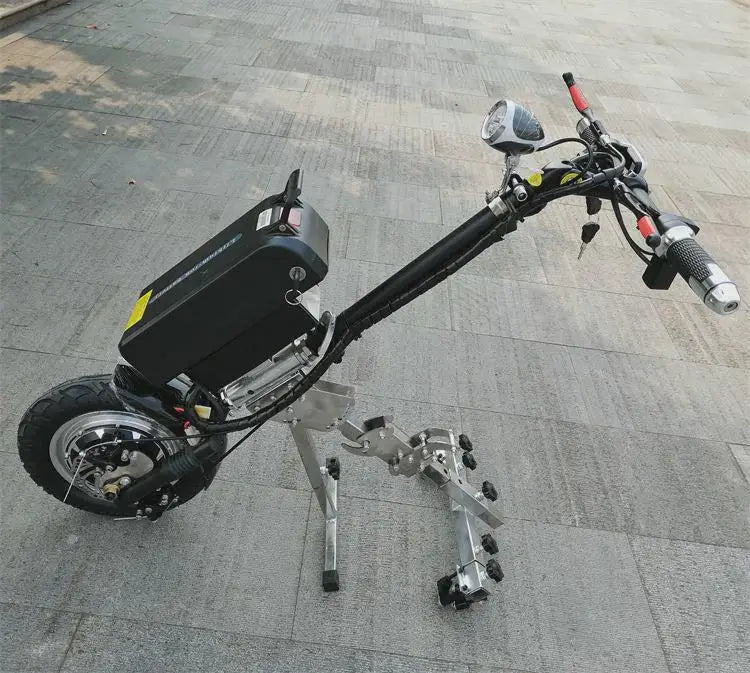 Disabled front wheelchair Stainless steel connector Electric vehicle head Traction bracket Upgraded double disc brake with code