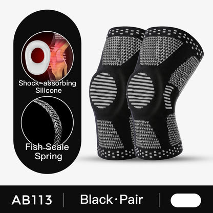 1/2 Piece Compression Knee Sleeve Silicone Protection Support Knee Pain Sport Pads Running Gym Arthritis Knee Workout Sports