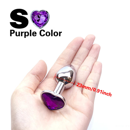 Metal Anal Plug Heart Crystal Beginner To Expert 5 Size Butt Plug Adult Toy Tail Female/Male Dildos Sex Toys Couples Adults Game