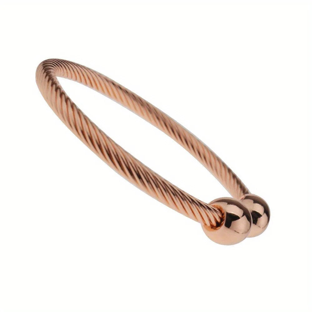 Magnetic Copper Bracelet Therapy Arthritis Pain Bangle Healing Cuff Gold