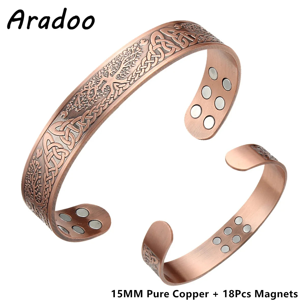 ARADOO Pure Copper Bracelets for Women 3500 Gauss Magnetic Therapy Braided Cuff