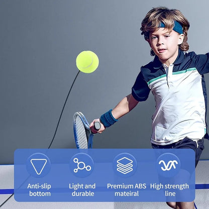 Portable Solo Tennis Trainer - With Bounce Ball & Practice Rope, Easy Setup for Backyard, Court or Gym, Improve Skills Anywhere