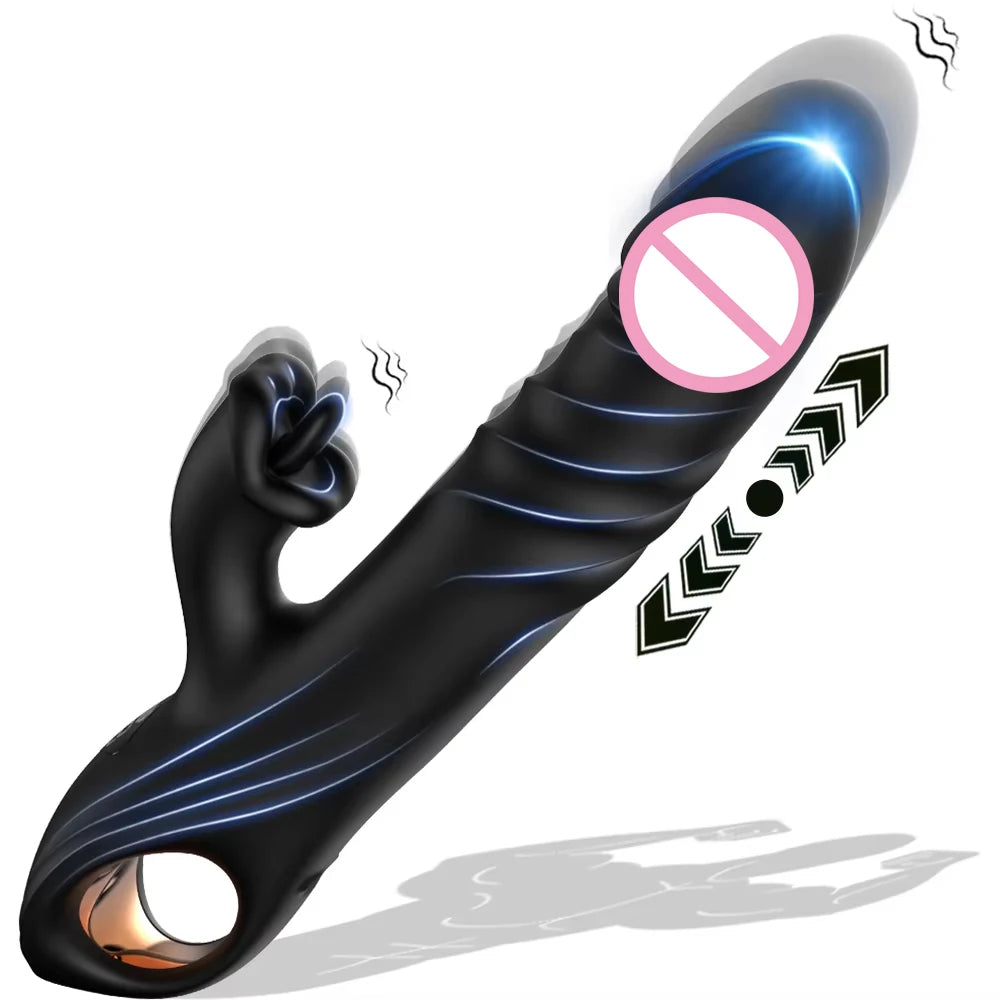 Thrusting Rabbit Vibrator for Women Go and Come G-Spot Dildo Vibrator Clitoris Stimulator Female Masturbation Sex Toy for Women