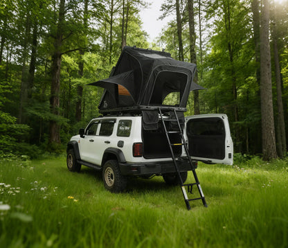 YOUNGHUNTER SUV Roof Top Tent Triangle Aluminum Hard Shell with Rainfly for Camping Upgraded