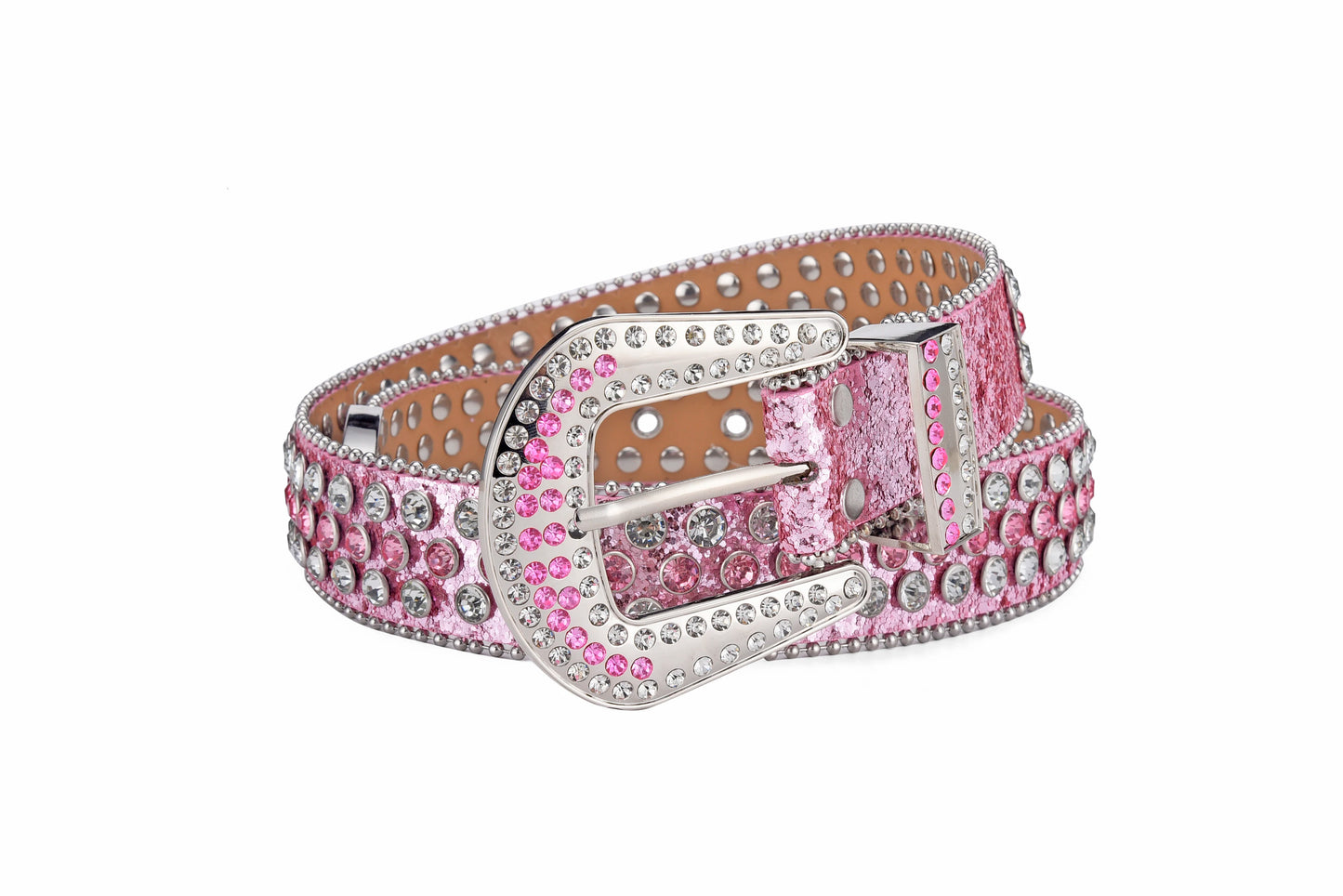 Men's Jeans Rhinestone Large Size Belt Women's Belt Western Denim Shiny Rivet Design Leather HipHop Punk Rock Y2K Style Belt