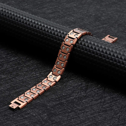 ARADOO Copper Bracelet for Men 100% Pure Copper Magnetic Link Bracelets Jewelry