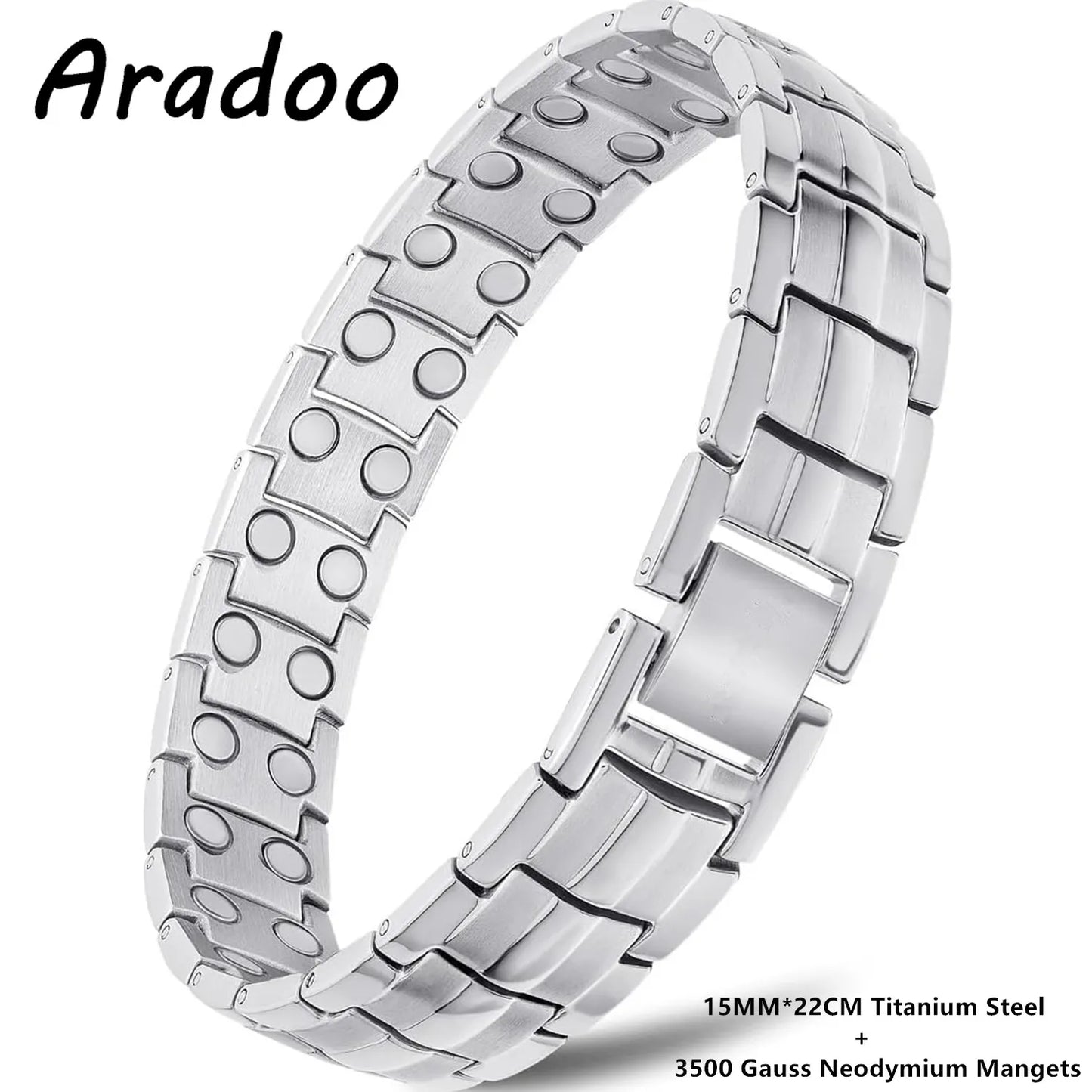ARADOO Premium Copper Bracelet for Men with Strength 5000 Gauss Magnets Titanium