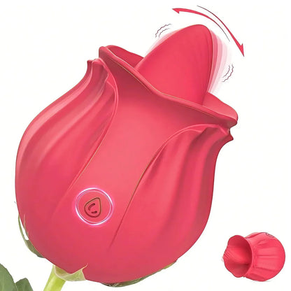 Rose Toy Tongue Licking Vibrator for Women Oral Clit Stimulator Female G Spot Vibrating Masturbation Massager Sex Toys for Adult