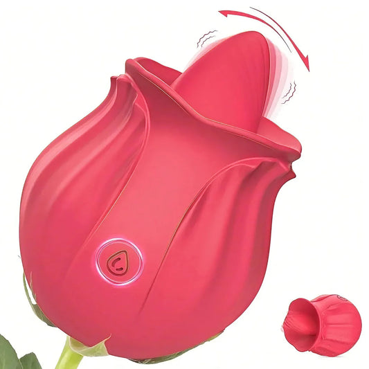 Rose Toy Tongue Licking Vibrator for Women Oral Clit Stimulator Female G Spot Vibrating Masturbation Massager Sex Toys for Adult