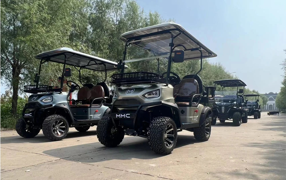 MMC 4WD aluminum alloy frame, off-road tires, 48V/72V Lithium Battery Acoustic 2/8 Seat Golf Cart, 4000W/7000W Golf Cart