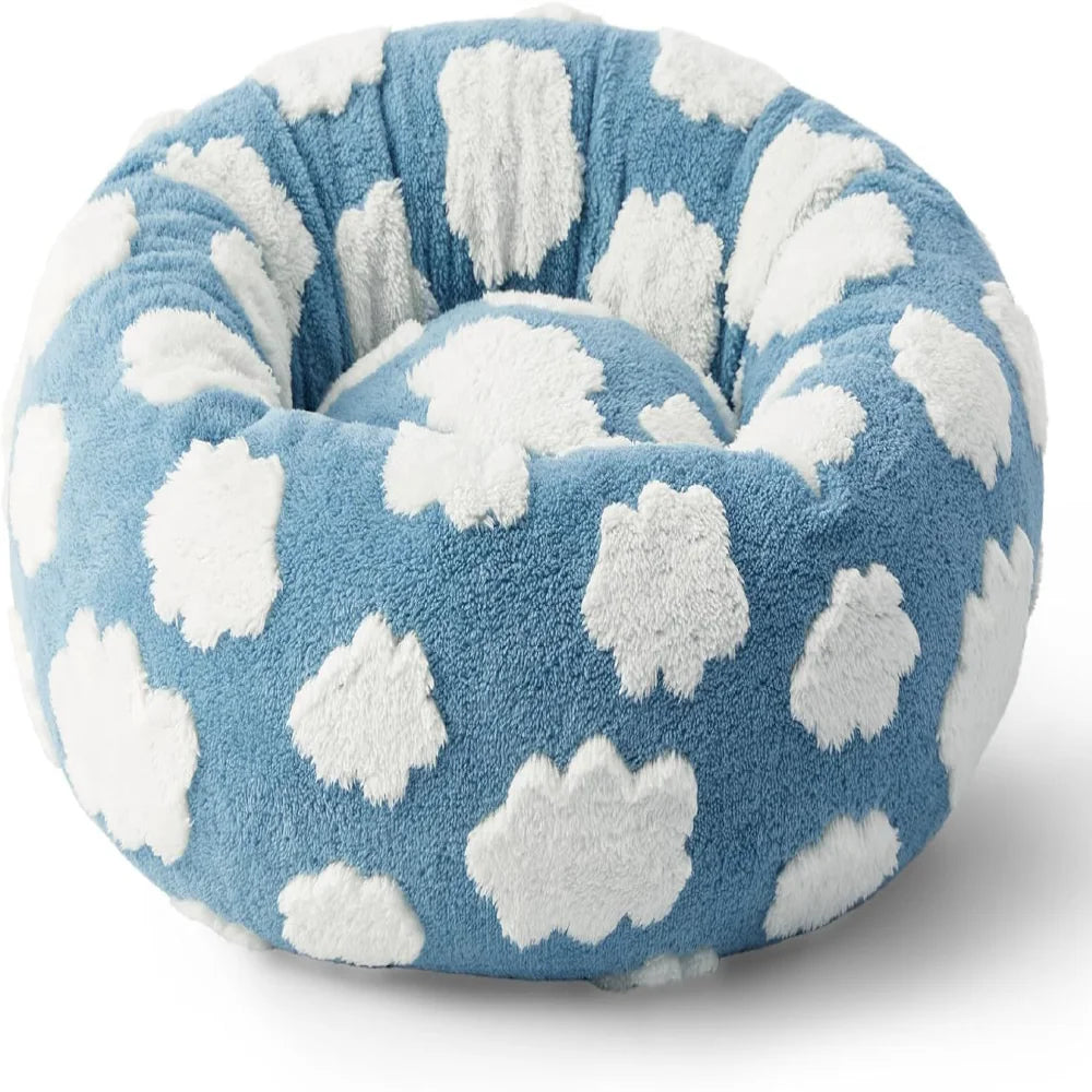 Warm Donut Calming Bed, Fluffy Soft Plush Round Pet Bed for Small/Medium/Large Dogs & Cats, Black Friday Pick