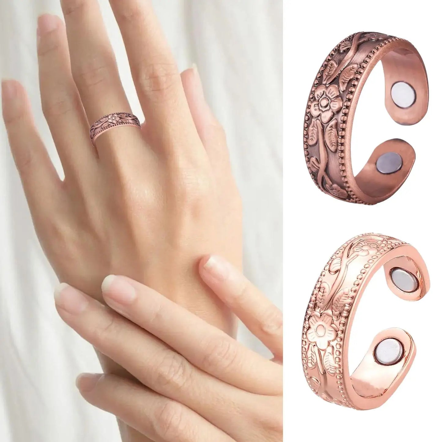 6mm Men Women Magnetic Rings Finger Ring Comfortable Copper Jewelry Vintage For Wedding Parties Adults Special Pain Relief