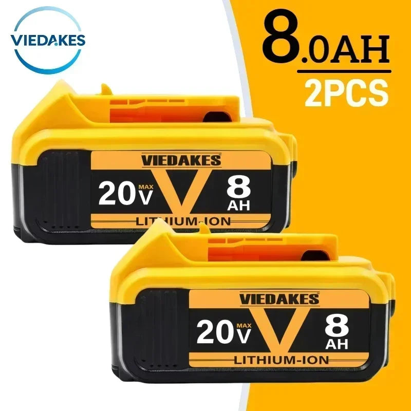 DeWalt 20V Replacement Battery – 8Ah, 10Ah & 12Ah Li-Ion | Compatible with DCB200, DCB205, DCD & DCF Series