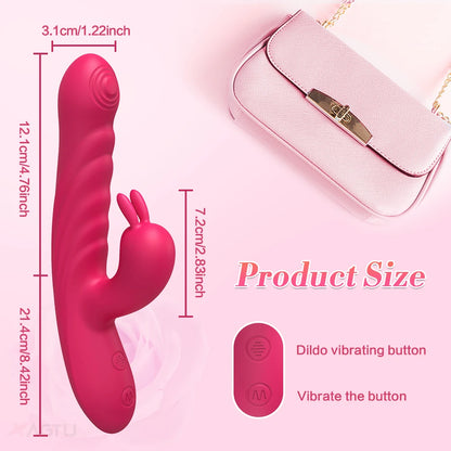 Thrusting Rabbit Vibrator for Women Go and Come G-Spot Dildo Vibrator Clitoris Stimulator Female Masturbation Sex Toy for Women