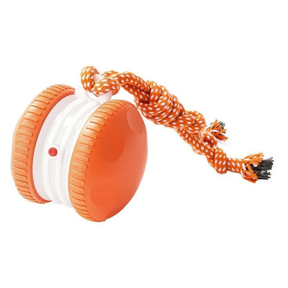 Interactive Dog Toys Smart Rolling Ball With Rope Motion Activated Automatic Moving Squeaky Dog Training Puppy Chew Toy Balls