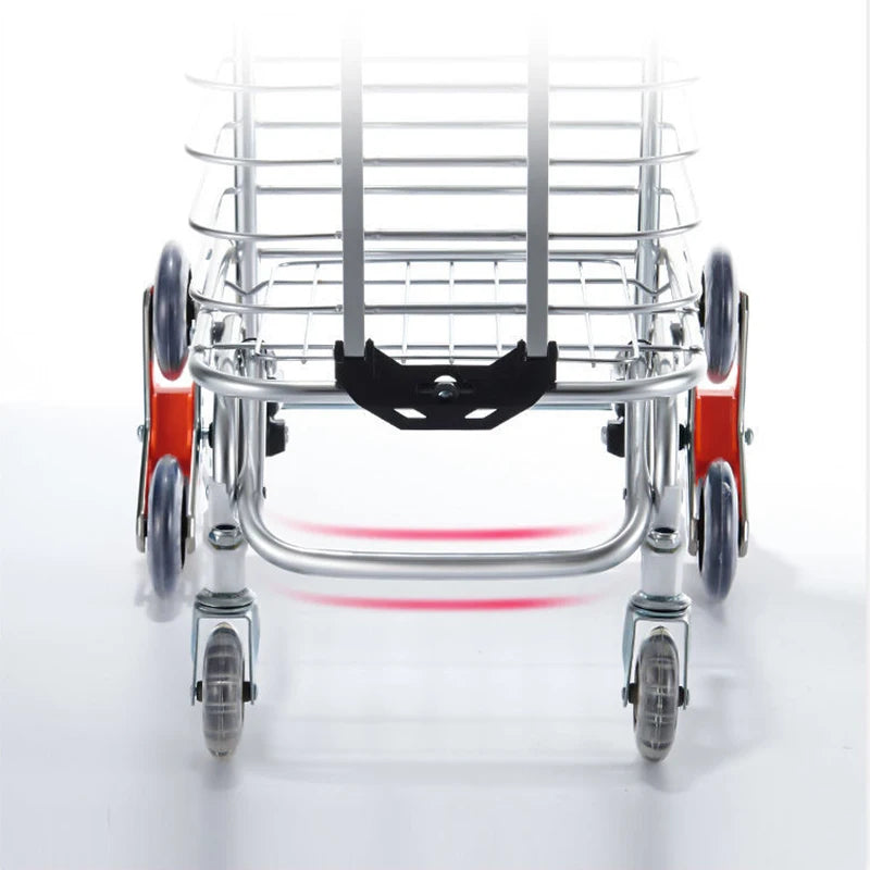 Grocery Cart Folding Portable Shopping Aluminum Alloy Lightweight Step Climbing
