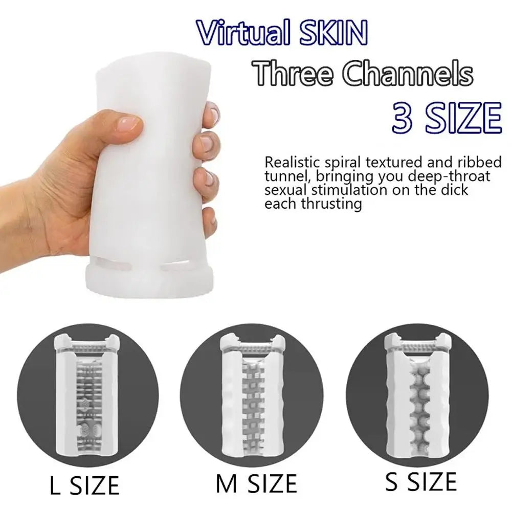 Male Piston Movement Training Device, Three Channel Strong Vibration Intimate Exercise Tool For Adult Wellness Gear
