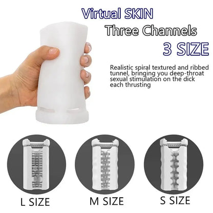 Male Piston Movement Training Device, Three Channel Strong Vibration Intimate Exercise Tool For Adult Wellness Gear