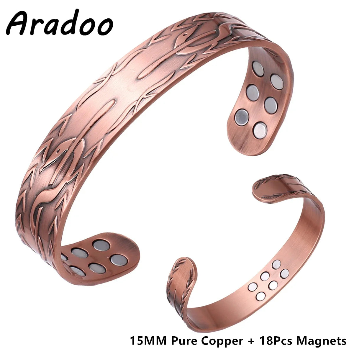 ARADOO Pure Copper Bracelets for Women 3500 Gauss Magnetic Therapy Braided Cuff