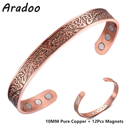 ARADOO Pure Copper Bracelets for Women 3500 Gauss Magnetic Therapy Braided Cuff