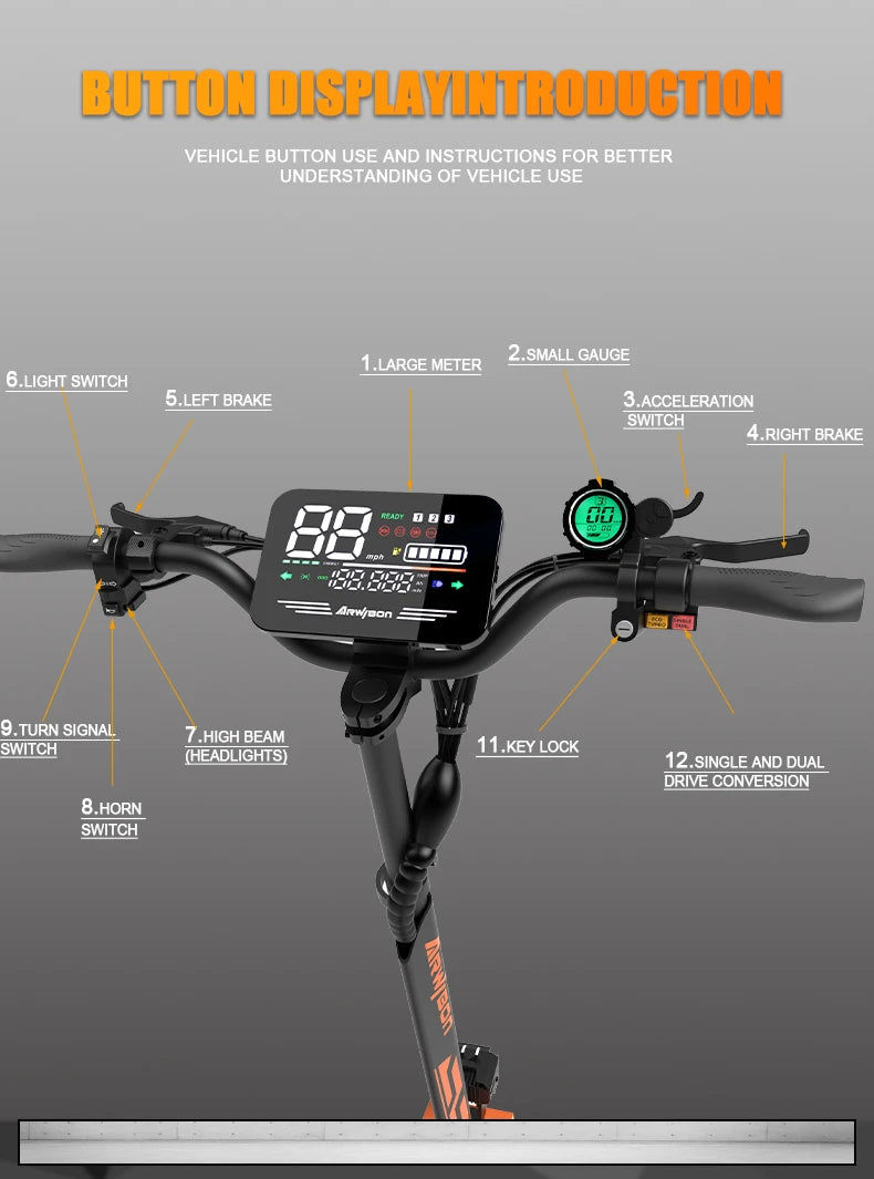Electric Scooter Dual Motor 5600W Adult, Top Speed 46MPH,60V27AH, 11-inch Off-Road Tires Sport Folding eScooter