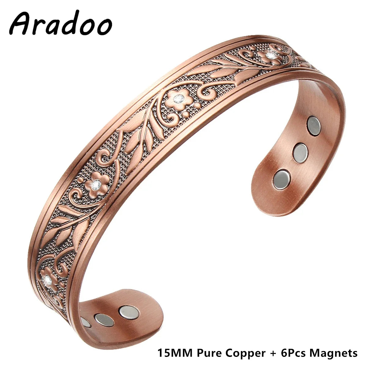 ARADOO Pure Copper Bracelets for Women 3500 Gauss Magnetic Therapy Braided Cuff
