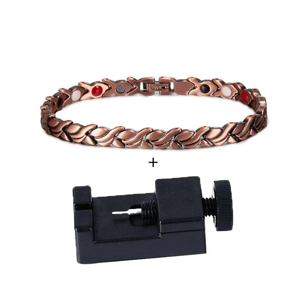 Magnetic Pure Copper Bracelets for Women Vintage Fish Chain Health Energy Magnet