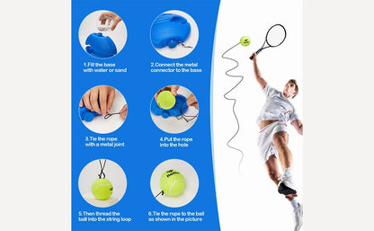Solo Tennis Trainer Rebound Portable Tennis Equipment for Self-Practice Vibration Dampeners Works for Kids Beginners