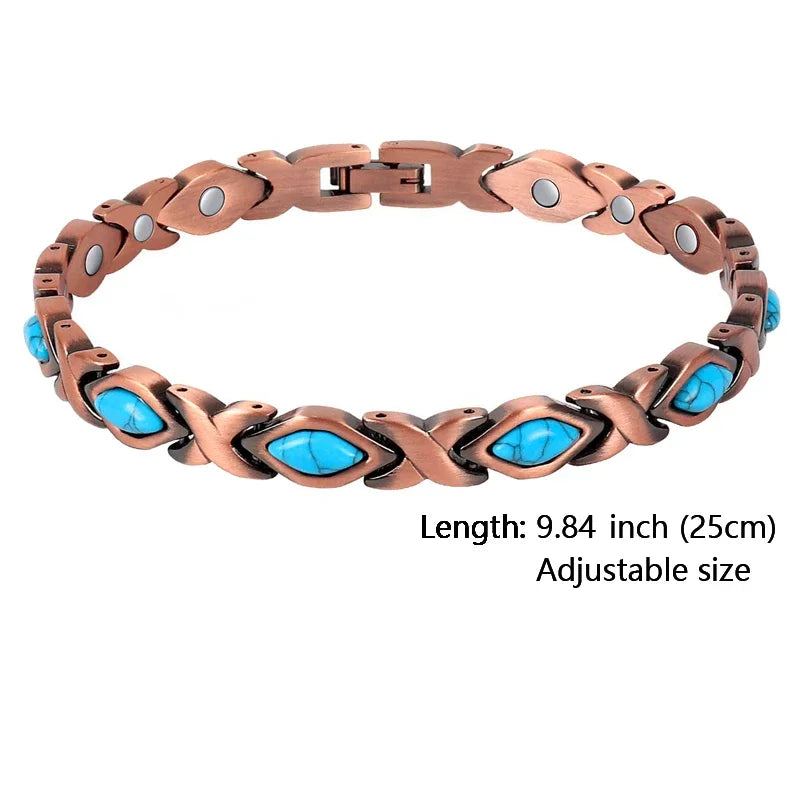 Women Magnetic Therapy Anklets 99.9% Pure Solid Copper 3500 Gauss Magnets Ankle