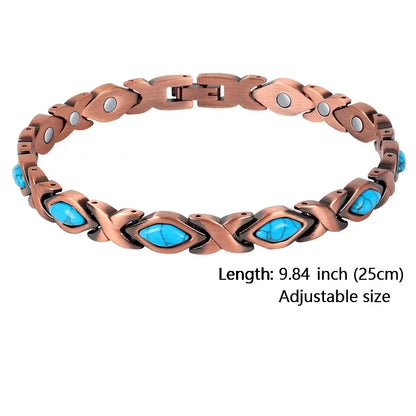 Women Magnetic Therapy Anklets 99.9% Pure Solid Copper 3500 Gauss Magnets Ankle