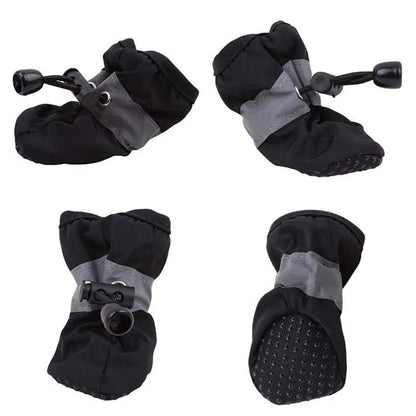 4pcs/set Waterproof Winter Pet Dog Shoes Anti-slip Rain Snow Boots Footwear Thick Warm For Small Cats Puppy Dogs Socks Booties