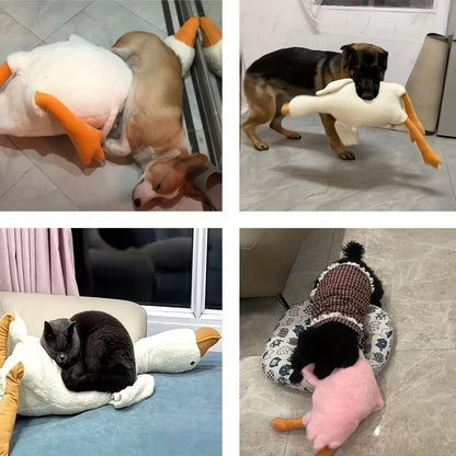 1pc 50cm Soft Duck: Colorful tie dye cat and dog plush toy, upgraded version (embroidered eyes+no zipper design), companion dog