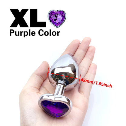 Metal Anal Plug Heart Crystal Beginner To Expert 5 Size Butt Plug Adult Toy Tail Female/Male Dildos Sex Toys Couples Adults Game