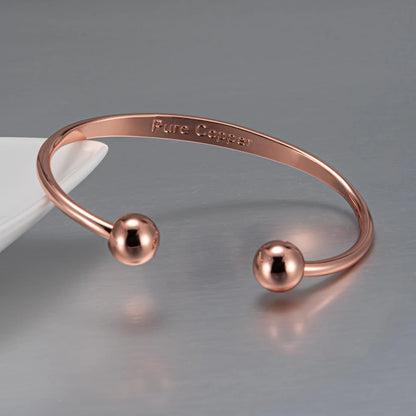 Vinterly Pure Copper Bracelets Magnetic Shiny Adjustable Bangles Arthritis Pain