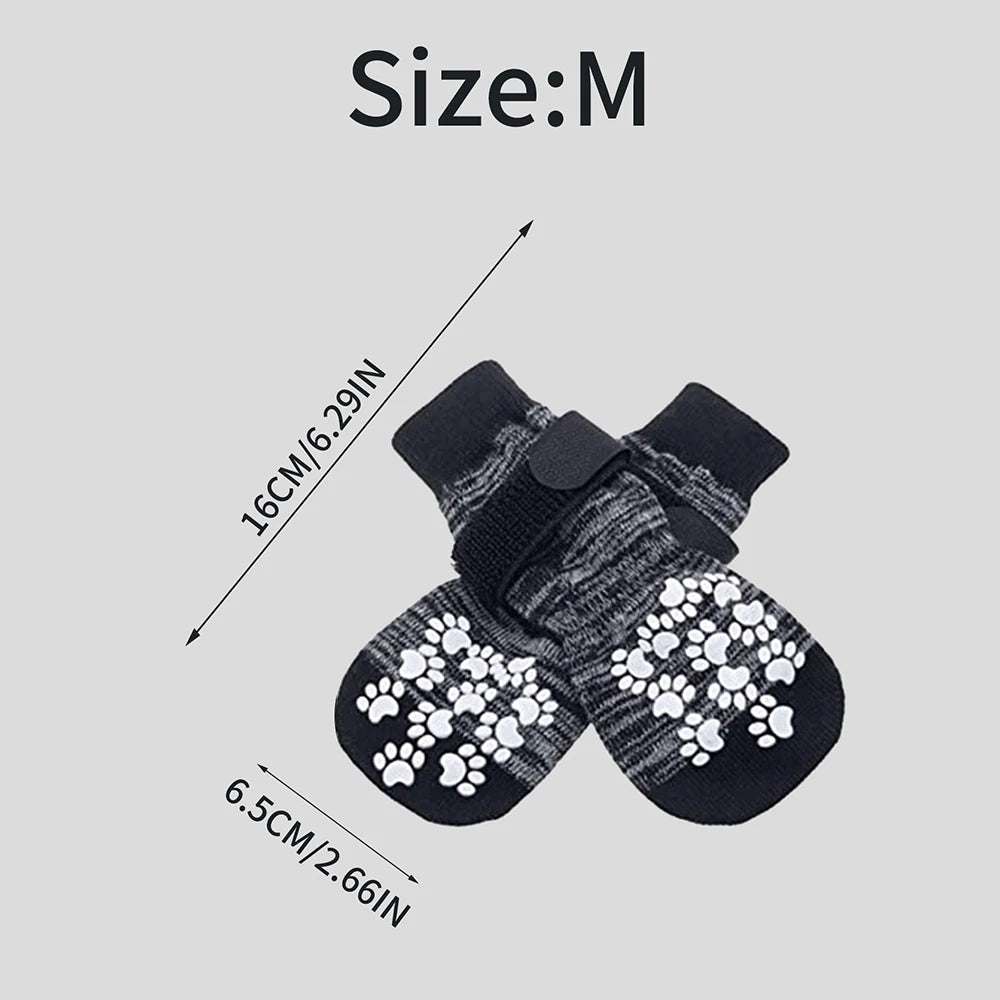 4PCS Pet Shoes, Dog's Foot Covers, Adjustable Indoor And Outdoor Non-Slip Socks For Pets.