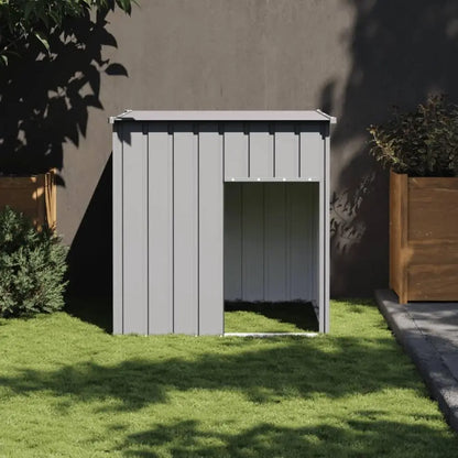 Galvanized Steel Dog House with Practical Roof and Convenient Entrance, Versatile Use for Playing, Exercising, Training – Light