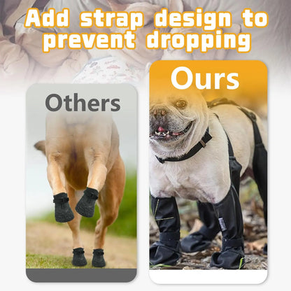Waterproof Adjustable Dog Boots for Outdoor Walking -Waterproof Dog Paw Boot Walking Dog Shoes For Rainy