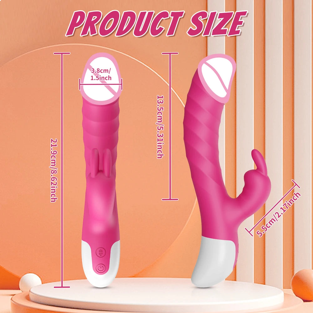 Thrusting Rabbit Vibrator for Women Go and Come G-Spot Dildo Vibrator Clitoris Stimulator Female Masturbation Sex Toy for Women