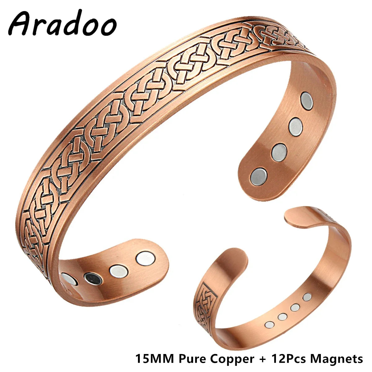 ARADOO Pure Copper Bracelets for Women 3500 Gauss Magnetic Therapy Braided Cuff