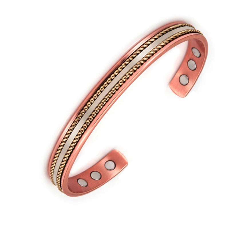 Woven Copper Magnetic Bracelet Ring Magnetic Copper Bracelets Adjustable Pure Co