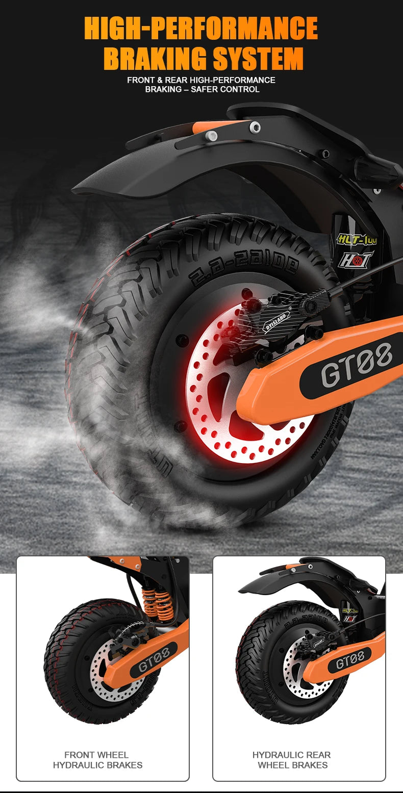 Electric Scooter 5600W Motor Top Speed 46MPH, 60V27AH, 11 Inch Off-Road Tires Sport Commuter Folding EScooter