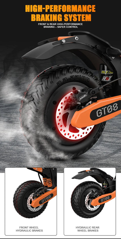Electric Scooter 5600W Motor Top Speed 46MPH, 60V27AH, 11 Inch Off-Road Tires Sport Commuter Folding EScooter