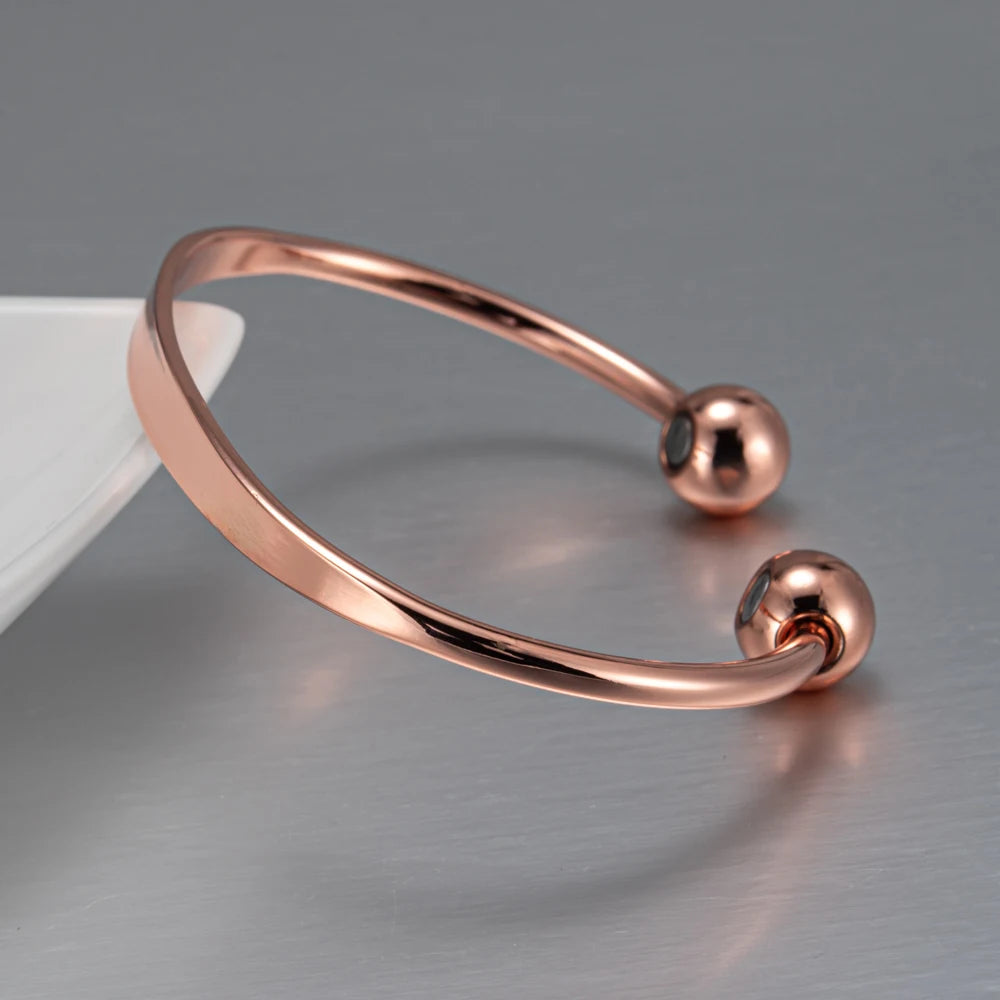 Vinterly Pure Copper Bracelets Magnetic Shiny Adjustable Bangles Arthritis Pain