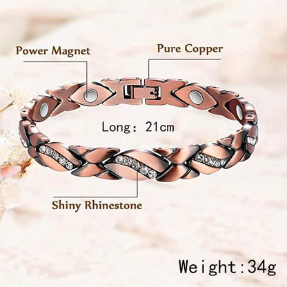 Pure Copper Bracelets for Women,Crystal Ultra Magnetic Bracelets for Women with