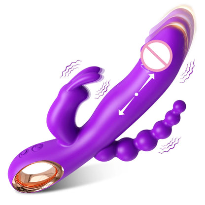 Thrusting Rabbit Vibrator for Women Go and Come G-Spot Dildo Vibrator Clitoris Stimulator Female Masturbation Sex Toy for Women